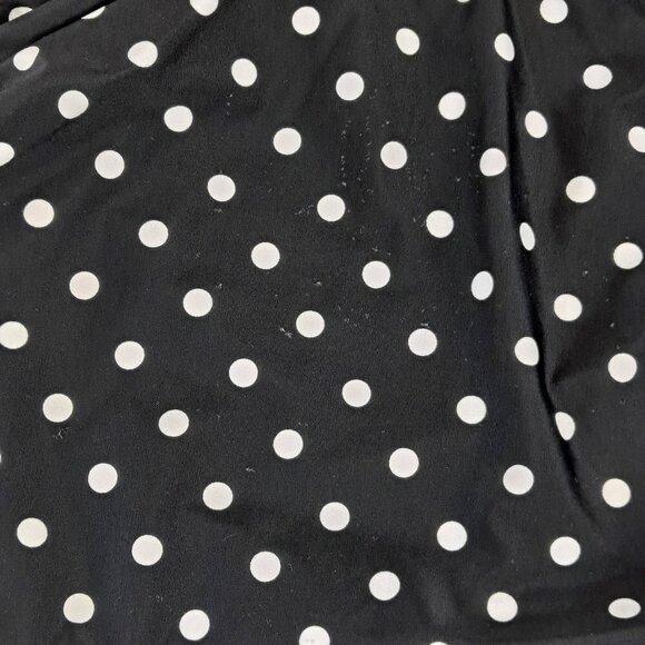 Lauren Ralph Lauren Size 12 Black White Dots Tankini Top Built In Bra Neck Ties - Picture 4 of 15